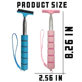 Bittwee 2PCS Car Side Mirror Squeegee, Retractable Auto Rearview Mirror Wiper, All-Purpose Window Squeegee for Cleaning Shower Glass Door, Vehicle Accessories Universal for SUV Truck RV（Blue/Pink）