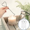 HEMOTON 4pcs Heart Stainless Steel Candle Wick Dippers Candle Hooks