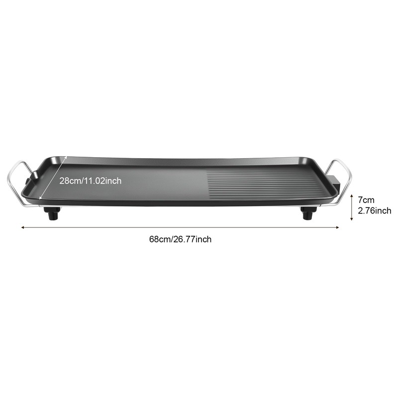 Electric Griddle Teppanyaki Grill 26" 1500W Nonstick Indoor Outdoor Table
