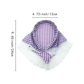 Thinslimer 3PCS Gingham Headband with Ruffle Trim,Non-Slip Hair Soft Head Coverings Triangle Bandana Turban for Hair Styling