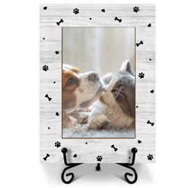 Zyoge Pet Picture Frame, Pet Memorial Dog Lovers Gifts for Women, Loss of Dog Sympathy Gift, Puppy Gifts for New Owners, Wooden Photo Frame With Iron Stand, Tabletop Decor -30