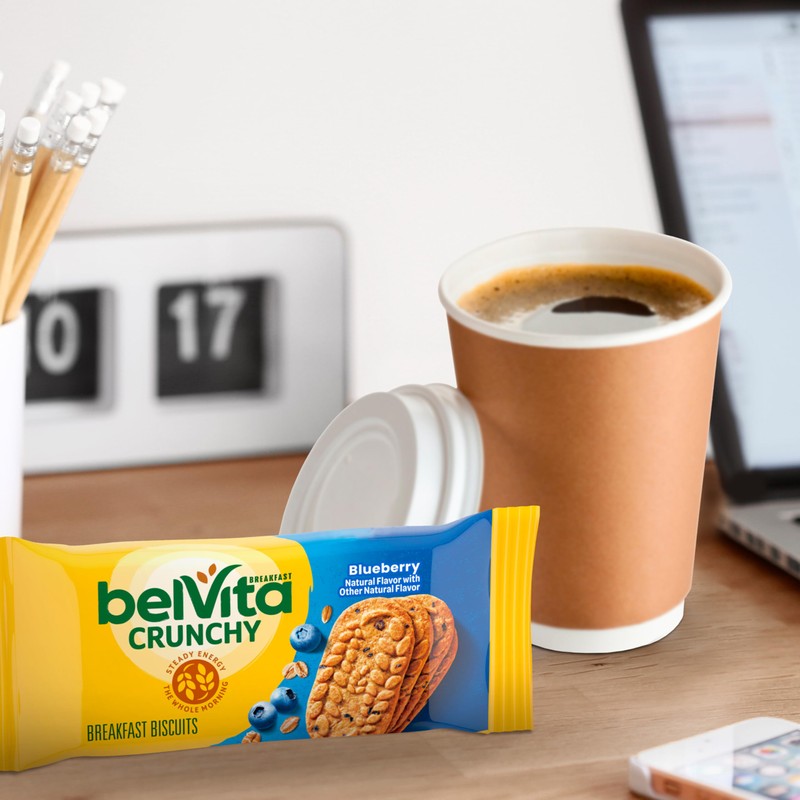 belVita Breakfast Bars Biscuits, Blueberry, 30 Total Packs, 6 Boxes