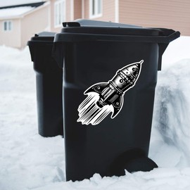 Extra Large 460mm 'Retro Rocket Ship' Permanent Sticker Decal for Cars/Windows/Bins/Walls (DW00120007)