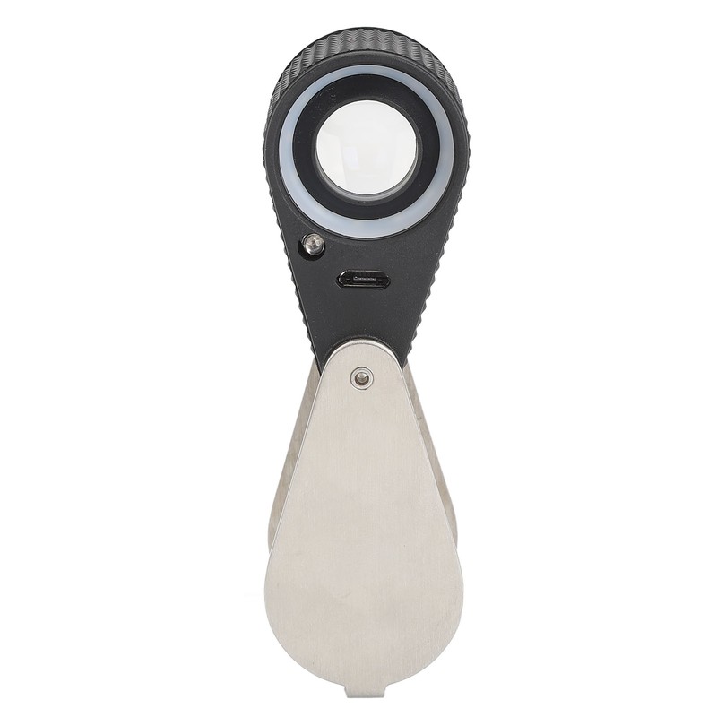 20X Folding Magnifying Glass Portable Rechargeable Pocket Magnifier with LED