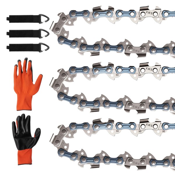 Anxingo 3 Pack 56 Drive Links Chainsaw Chain, 16 Inch