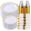 Goodluck 350 Piece Gold Plastic Dinnerware Set for 50 Guests,