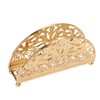 Napkin Holder Electroplating Hollow Iron Pattern Desktop Vertical Gold Metal