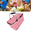 Picnic Basket Foldable Oxford Cloth Insulated Storage Basket with Check