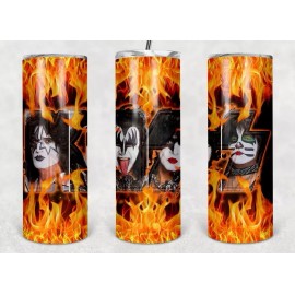 Unbranded "KISS” Inspired 20oz tumbler New!