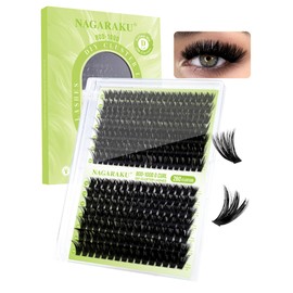 NAGARAKU Lash Clusters, DIY Cluster Lashes Individual Lashes Cluster Eyelash Extensions Clusters Volume False Eyelash Thin Band Cluster for DIY Lash Extension Beginner 280pcs (80D&100D, 0.07D, 9-15mm)