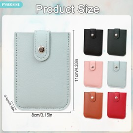 Pull-Out Credit Card Holder, 6 Pack Slim Wallet with Button, 6 Card Slots Leather Card Case Organizer Wallet Colorful Case Card Carrier Wallet Organizer Pouch for Women Men