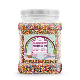 Unpretentious Rainbow Sprinkles (4 Cups) Colorful Jimmies, Decorative & Fun Dessert Topping for Baking