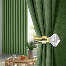 Crystal Metal Curtain Holdbacks 2pcs, Decoration Curtain Tie Back Hooks for Wall, Heavy Duty Side Holders Tiebacks Accessories for Drapes Drapery Window