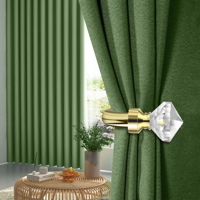 Crystal Metal Curtain Holdbacks 2pcs, Decoration Curtain Tie Back Hooks