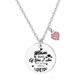 Hgreiwgk Mother Necklace Gift Thank You Mother's Day Gift for Mother Mum Gifts from Daughter Son Mum Birthday Gifts Mum Necklace Gift For Mum