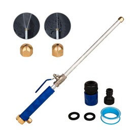 W LAIWO Hydro Jet Washer, 2-in-1 Hydro Jet Nozzle for Garden Hose，17 inches High Pressure Power Washer Wand with 2 Different Nozzles and Hose Quick Connectors for Gutter Patio Car Pet Window Glass
