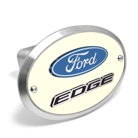 iPick Image Made for Ford Edge 3D Logo Night Glow Luminescent Oval Billet Aluminum 2 inch Tow Hitch Cover