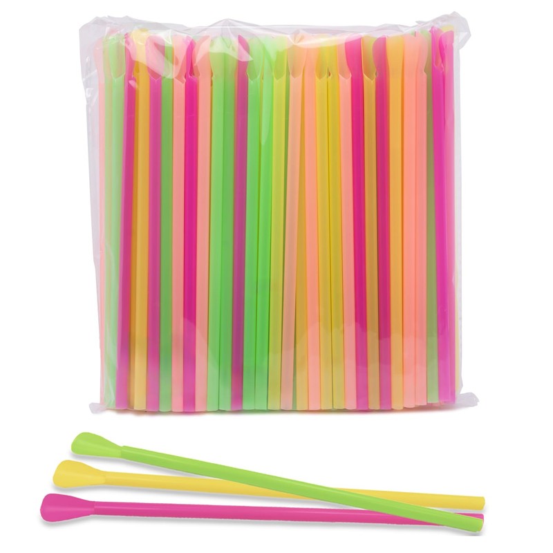 200 Snow Cone Cups 6 Oz and 200 Spoon Straws