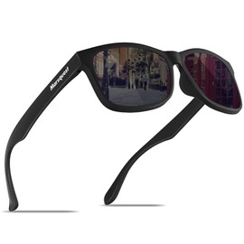 MARSQUEST Sunglasses for Driving, Polarized Sunglasses, Ultra Lightweight, 0.6 oz (18 g), Anti-Shock, UV Protection, UV400, Men's, Wellington Shaped, Running, Fishing, Climbing, Golf, Baseball, Stylish, Fashionable, Women's, Motorcycle Sunglasses, Storage Bag Included, Black