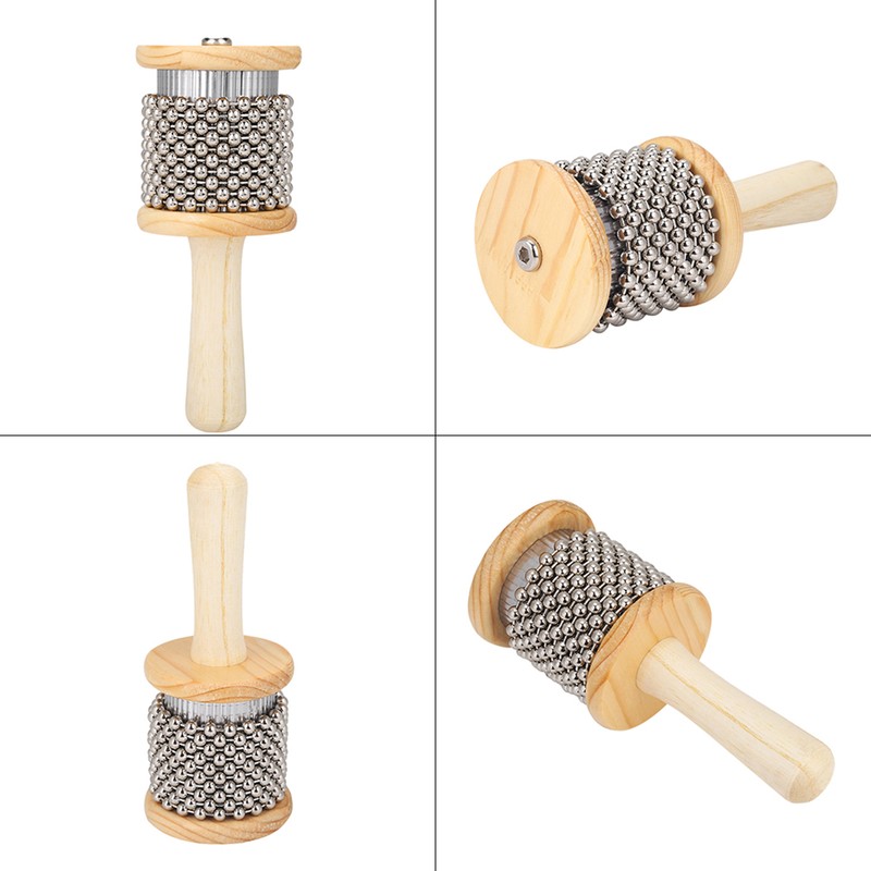 Wooden Hand Shaker Cabasa Percussion Instrument Small Size for Student