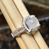 Natural Rainbow Moonstone 925 Solid Sterling Silver Engagement Ring Size