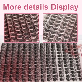 YOONOYA Individual Eyelashes, 154 Pieces, 10-16 mm, D Curl, Soft and Thin Cluster Eyelash Extensions, DIY Individual Eyelash Extensions, Volume Eyelash Clusters at Home (QA-10-16 mm-154 Pieces)