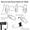 KUNHEHO Purse Hook for Table Butterfly and Cat Design Foldable