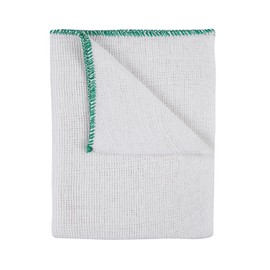 IDEAL 365 Bleached Cotton Dish Cloths, Extra Large, Super Absorbent, Colour Coded, 10 Pack (green)