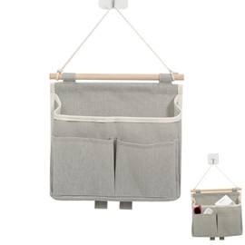 Wzenclave Wall Hanging Storage Bag Dormitory Fabric Hanging Basket Clutter Storage Bag with Pockets Behind Wall Storage Hanging Bag Bedside Hanging Organiser for Camp Kitchen Bedroom Bathroom Office