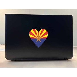 StickerTalk Heart Shaped Arizona Flag Vinyl Sticker, 4 inches by 4 inches