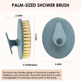 INNERNEED INNERNEED Food-Grade Soft Silicone Body Scrubber Shower Brush Handheld Cleansing Skin Brush, with PP Shower Brush for Exfoliating, Cellulite Treatment