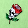 ZEGINs Skull Rose Applique Embroidered Flower Iron On Sew On