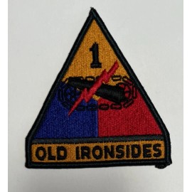 US Army 1st Armored Division "OLD IRONSIDES" 4”Shoulder Patch ~ Full Color ~ NOS