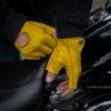 Mycl Turell Easy Rider Half Fingers Leather Motorcycle Gloves Men's