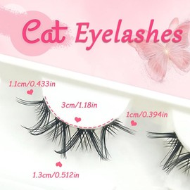 Natural Look Eyelash Extensions, 7 Pairs/tray Self Grafting Curl Eyelashes, Eye Makeup Enhancement False Eyelashes for Women & Girls