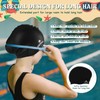 2 Pack Kids Swim Caps for Long/Short Hair, Unisex Silicone