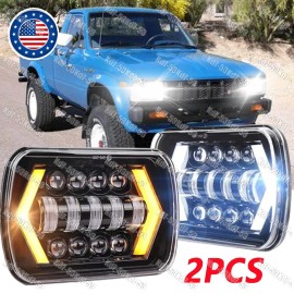 Unbranded 2Pcs 5x7" 7x6" LED Headlights With DRL For Toyota 1982-1995 Pickup / For 4Runner