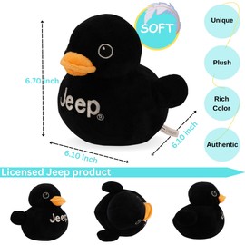 Jeep Text Logo Stuffed Animal Plush Duck Black - Perfect Enthusiasts You've Been Ducked (Black)