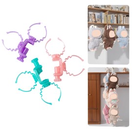 MDOWOK Twin-Hook Display Stand for LABU Dolls - Adjustable Screw Mount for 0.3-1.02" Bookcase Sides, Shelves & Desk Edges Damage-Free Installation & Gift Packaging (Pink&Purple&Teal 3 Set)