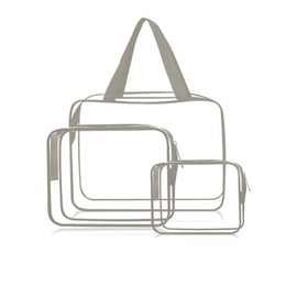 Fuyunohi Travel Pouch, Pouch, Pool Bag, 3-Piece Set, Clear Bag, Waterproof Pouch, Beach Bag, Plastic Bag, Handbag, Zipper Included, Waterproof, Portable, Multi-functional, Travel Set, Change of