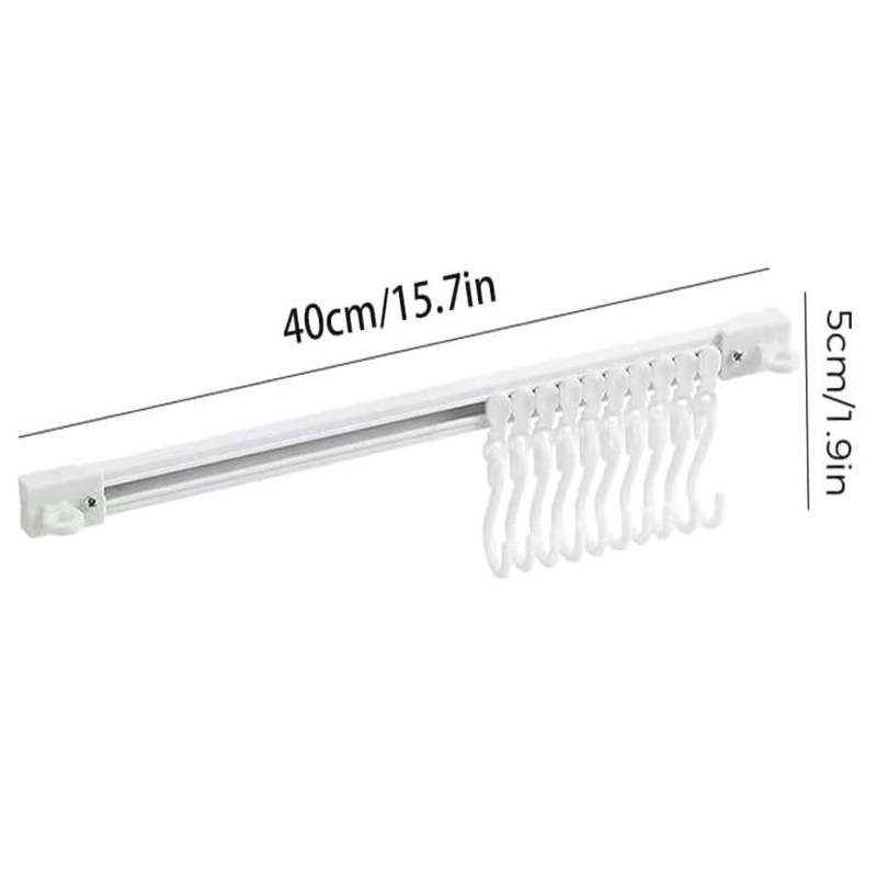 TTYGRHQ 2Pcs Multifunctional Slide Rail Hook, Adhesive Wall Hooks Rack
