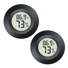 JEDEW 2 Pack Hygrometer Thermometer Digital Humidity Meter Indoor/Outdoor Humidity Monitor Reptile Thermo-Hygrometer for Greenhouse Humidors Terrarium Jars, Fahrenheit (℉) /Celsius(℃) (2)