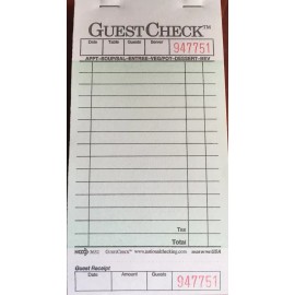 National Checking G3632 Guest Checks Book Waitress Pad 15 Line 50 Page Booklet NEW Tear Off Stub