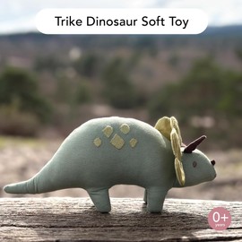 ThreadBear Toys & Gifts Trike Linen Dinosaur Toy - Fabric Soft Toy Triceratops For Kids