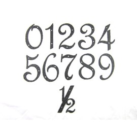 Spanish Rustic Hammered Wrought Iron Address Number 4 inch 1 (Black)