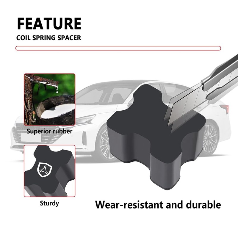 Fahgaer 6PCS Car Coil Spring Spacers, Heavy Duty Rubber Coil