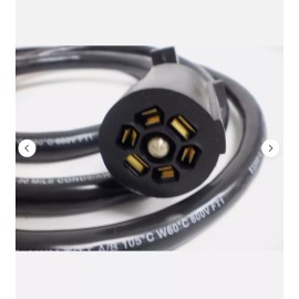 Bargman OEM BARGMAN 7 way RV trailer plug connector, 1 piece molded plug with  8 ft cord