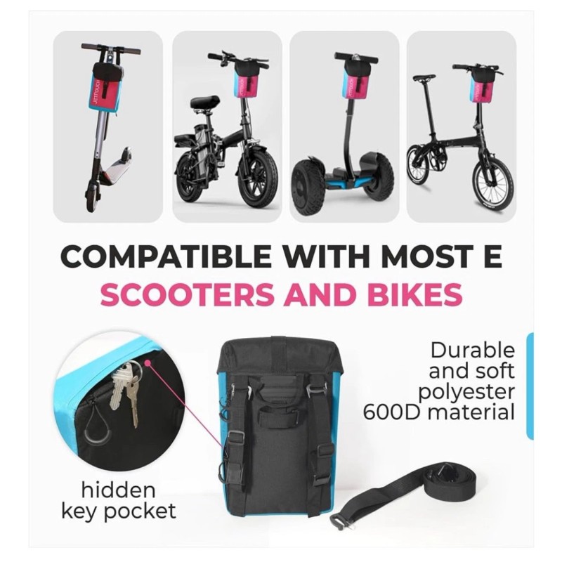 JETPOUCH - Electric Scooter handlebar bag-Durable and Spacious Luggage Organizer