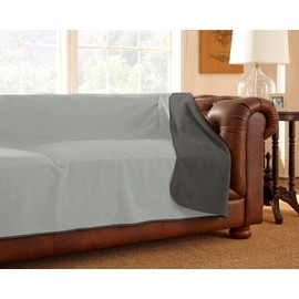 Mambe 100% Waterproof Furniture Cover Blanket for Dogs and Cats, Protection for Bed Couch Sofa Recliner Carpet, Soft Durable Washable Microfleece, Slate-Mist, 70x70 inches