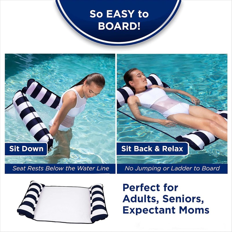 2 Pack - DxZephious Aquatic 4-in-1 Hammock Pool Float &